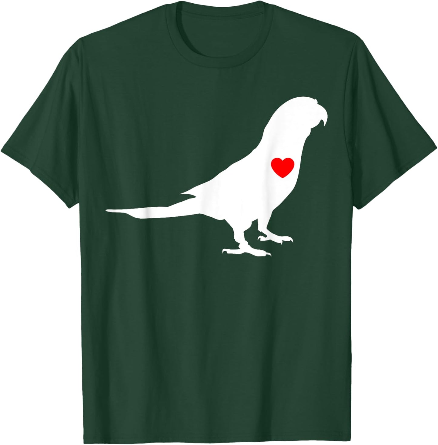 Parrot Heart Parakeet Tiel Quarrion Cockatoo Bird Ringneck T-Shirt - T-Shirt | Forest