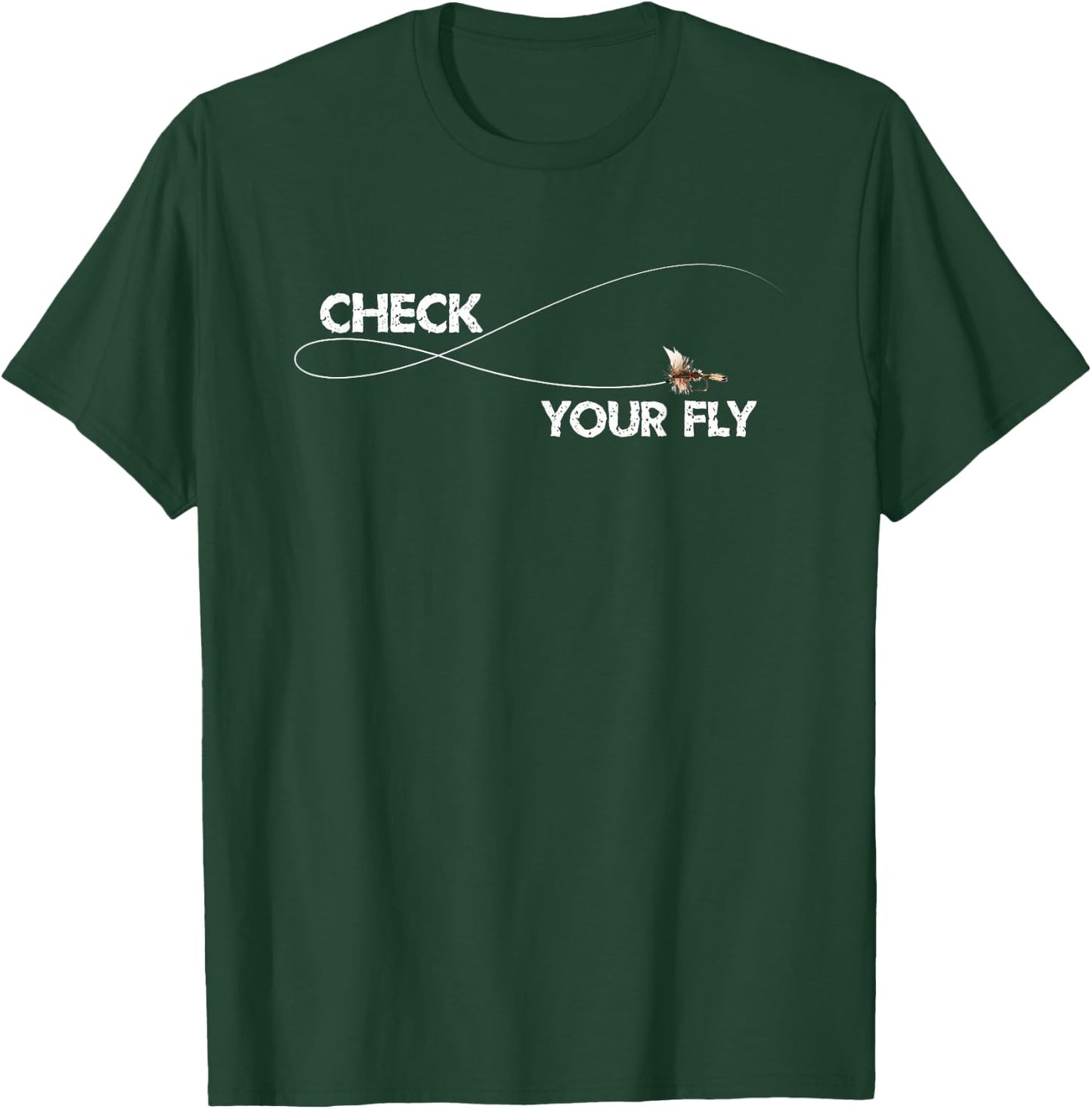 Check Your Fly Trout Fisherman Clothing Men Women Adult Gift T-Shirt - T-Shirt | Forest