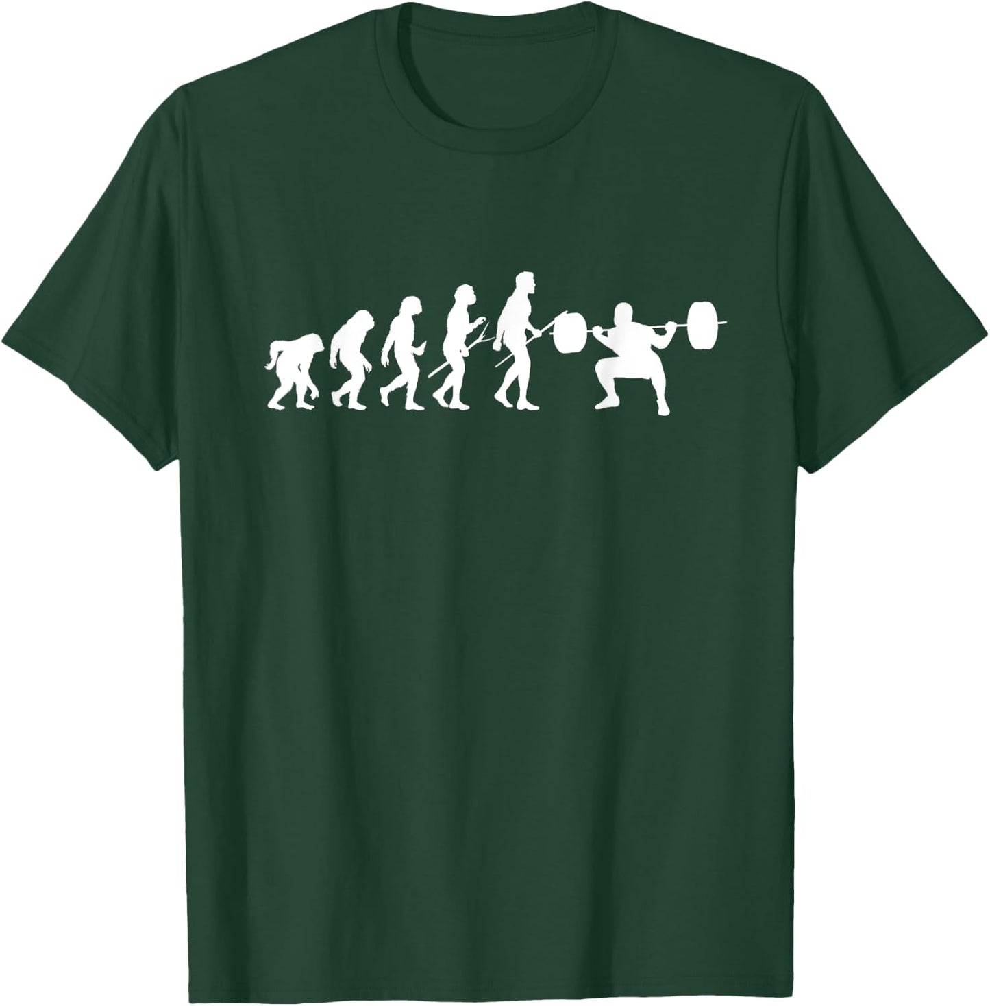 Evolution Of Weight Lifting Funny Sports Design Fitness Gym T-Shirt - T-Shirt | Forest