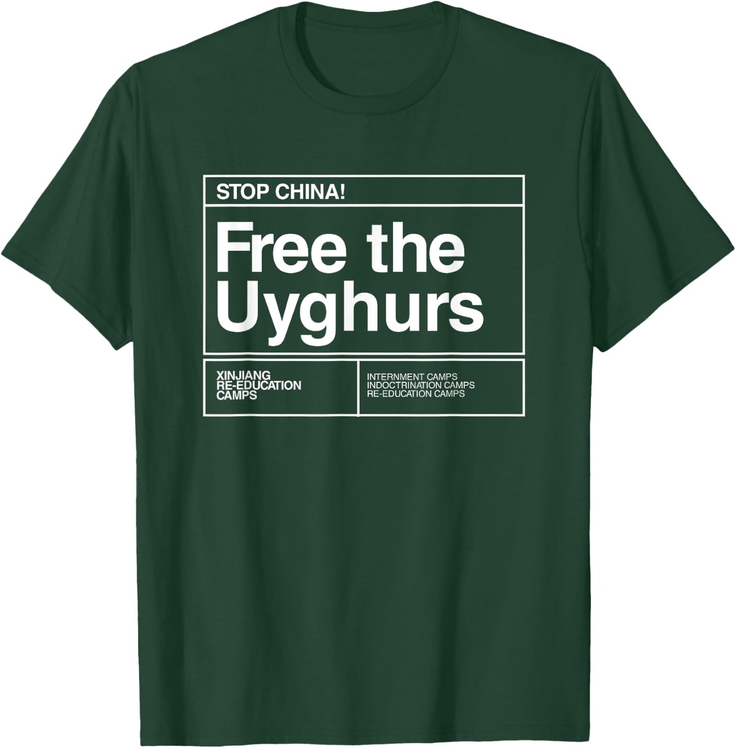 Stop China Free the Uyghurs T-Shirt - T-Shirt | Forest