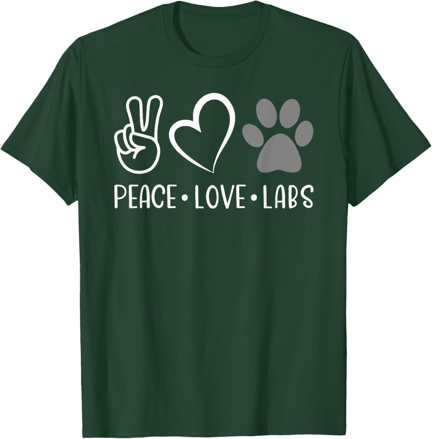 Peace Love Silver Labs Labrador Lab Mom Valentine's Day T-Shirt - T-Shirt | Forest