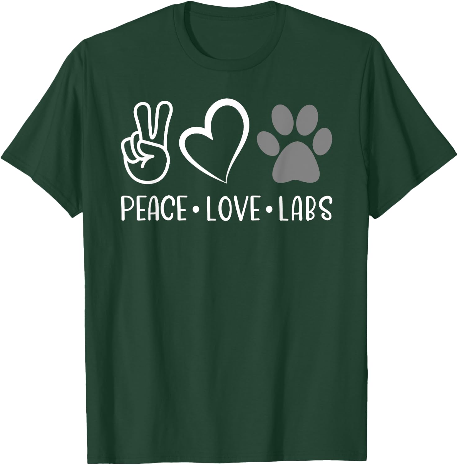 Peace Love Silver Labs Labrador Lab Mom Valentine's Day T-Shirt - T-Shirt | Forest