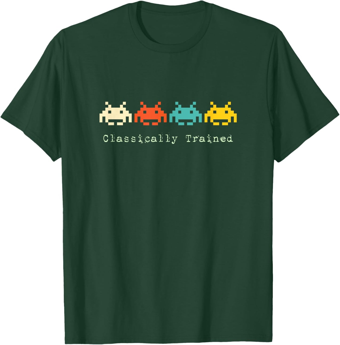 Classically Trained - 80s Retro Alien Invaders Space Gamer T-Shirt - T-Shirt | Forest