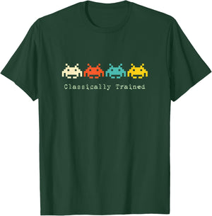 Classically Trained - 80s Retro Alien Invaders Space Gamer T-Shirt - T-Shirt | Forest