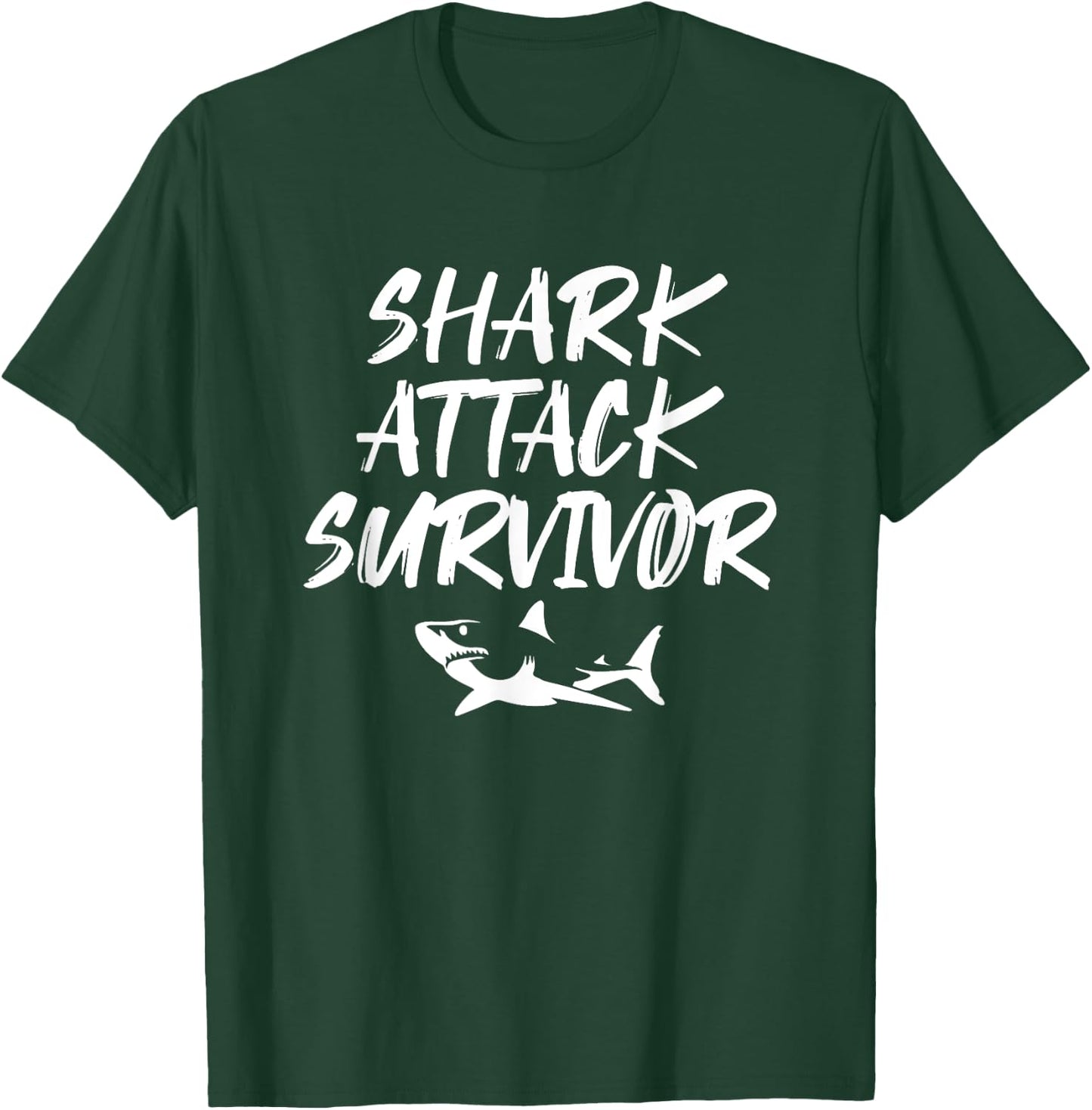 Shark Attack Survivor Funny Amputee Joke Handicapped T-Shirt - T-Shirt | Forest