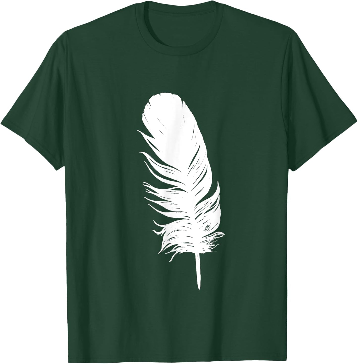 White feather print, casual, graphic, sleeveless summer Women Kids T-Shirt - T-Shirt | Forest