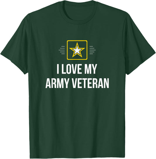 I Love My Army Veteran T-Shirt - T-Shirt | Forest