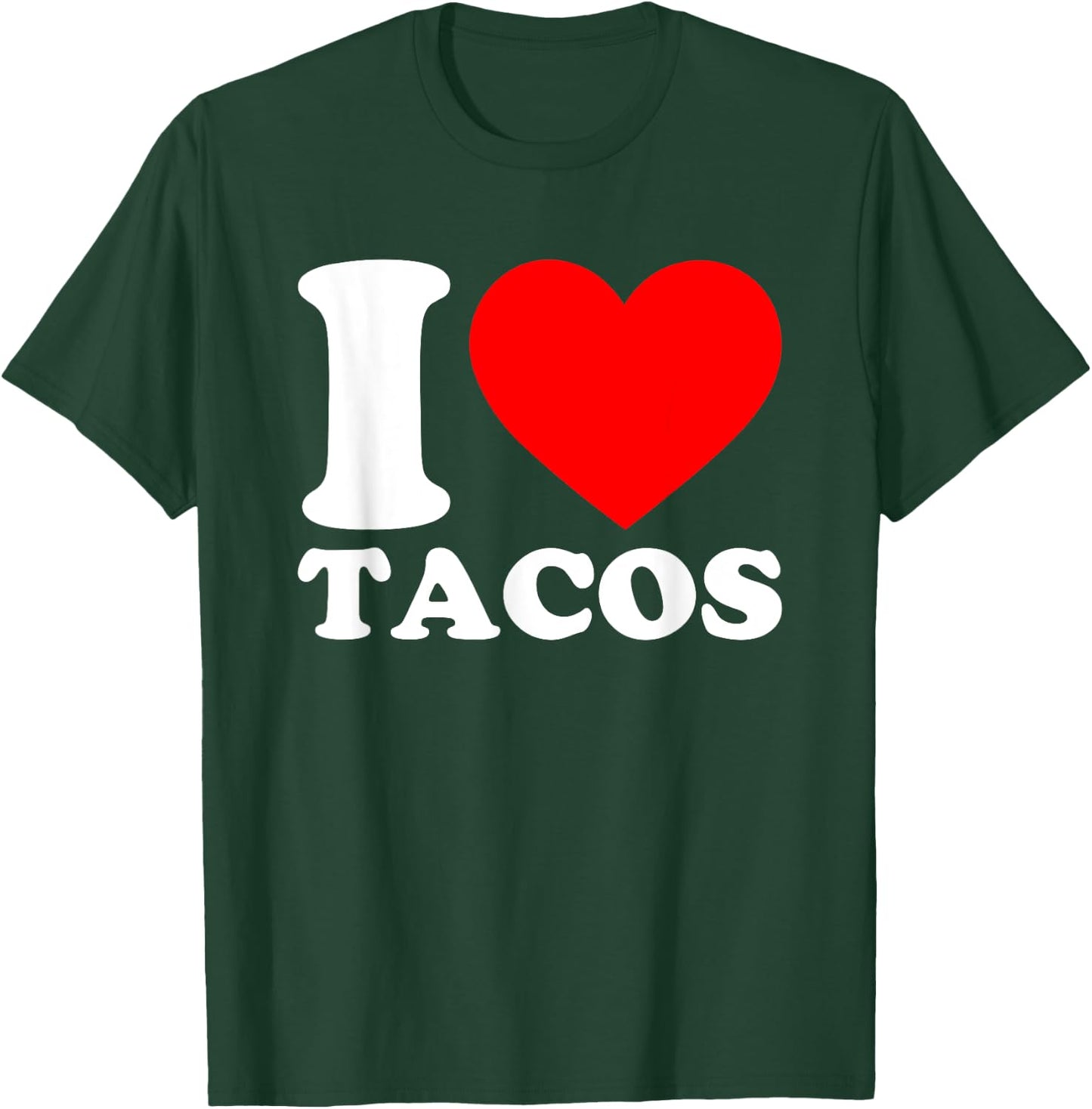 I Love Food Shirts I Heart Food Shirts By DaT -Adults Women's Black Small Tacos Lover Theme, Heart Pattern Short Sleeve Collarless Round Neck Modern Classic T-Shirt - T-Shirt | Forest