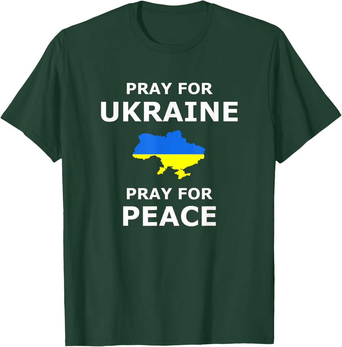 Pray for Ukraine Peace Ukraine Flag T-Shirt - T-Shirt | Forest