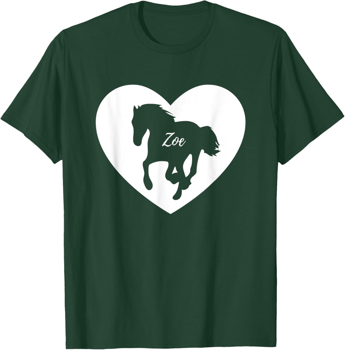 Zoe Horse Lover Shirt for Girls Named Zoe Loves Horses T-Shirt - T-Shirt | Forest