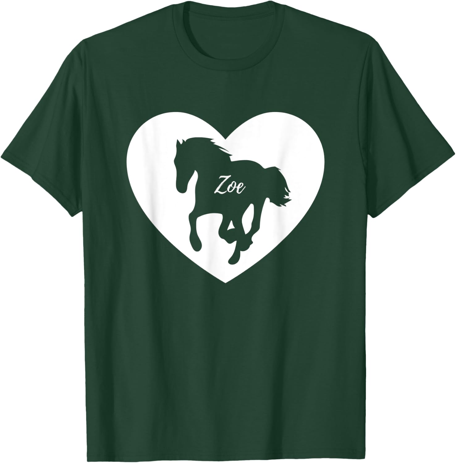 Zoe Horse Lover Shirt for Girls Named Zoe Loves Horses T-Shirt - T-Shirt | Forest