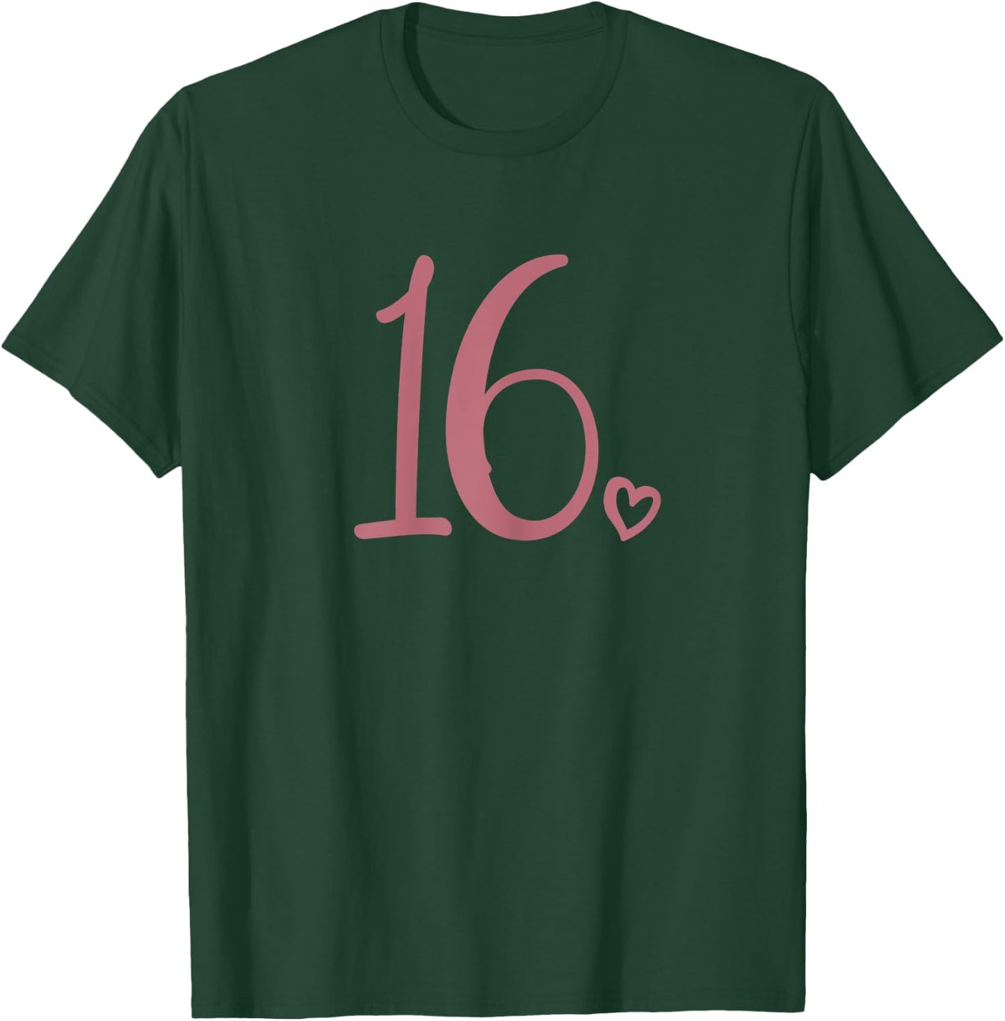 16th Birthday, For Girls, Sixteen Cute Number 16 Years Old T-Shirt - T-Shirt | Forest
