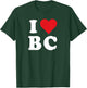 I Heart BC Initials I Love B.C. First And Last Name B C T-Shirt - T-Shirt | Forest