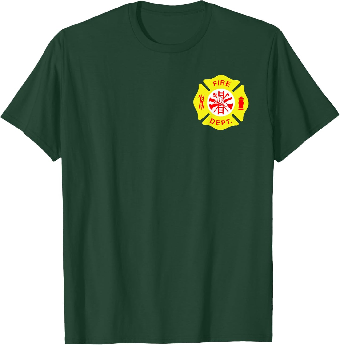 Fire Department Logo Uniform Fireman Symbol Firefighter Gear T-Shirt - T-Shirt | Forest