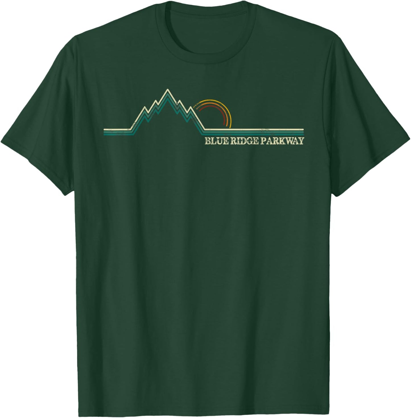Blue Ridge Parkway Vintage Retro Scenic Vacation Shirt T-Shirt - T-Shirt | Forest