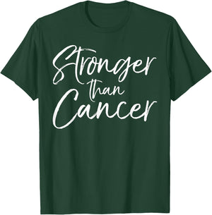 Support Cancer Awareness Shirts Design Studio Cancer Encouragement Gift Inspirational Stronger than Cancer T-Shirt - T-Shirt | Forest