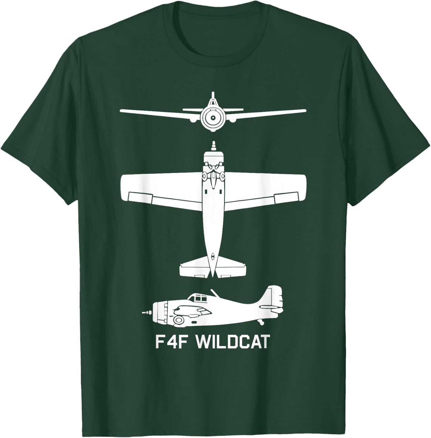 F4F Wildcat American WW2 Fighter Plane Men Women Girls Kids T-Shirt - T-Shirt | Forest