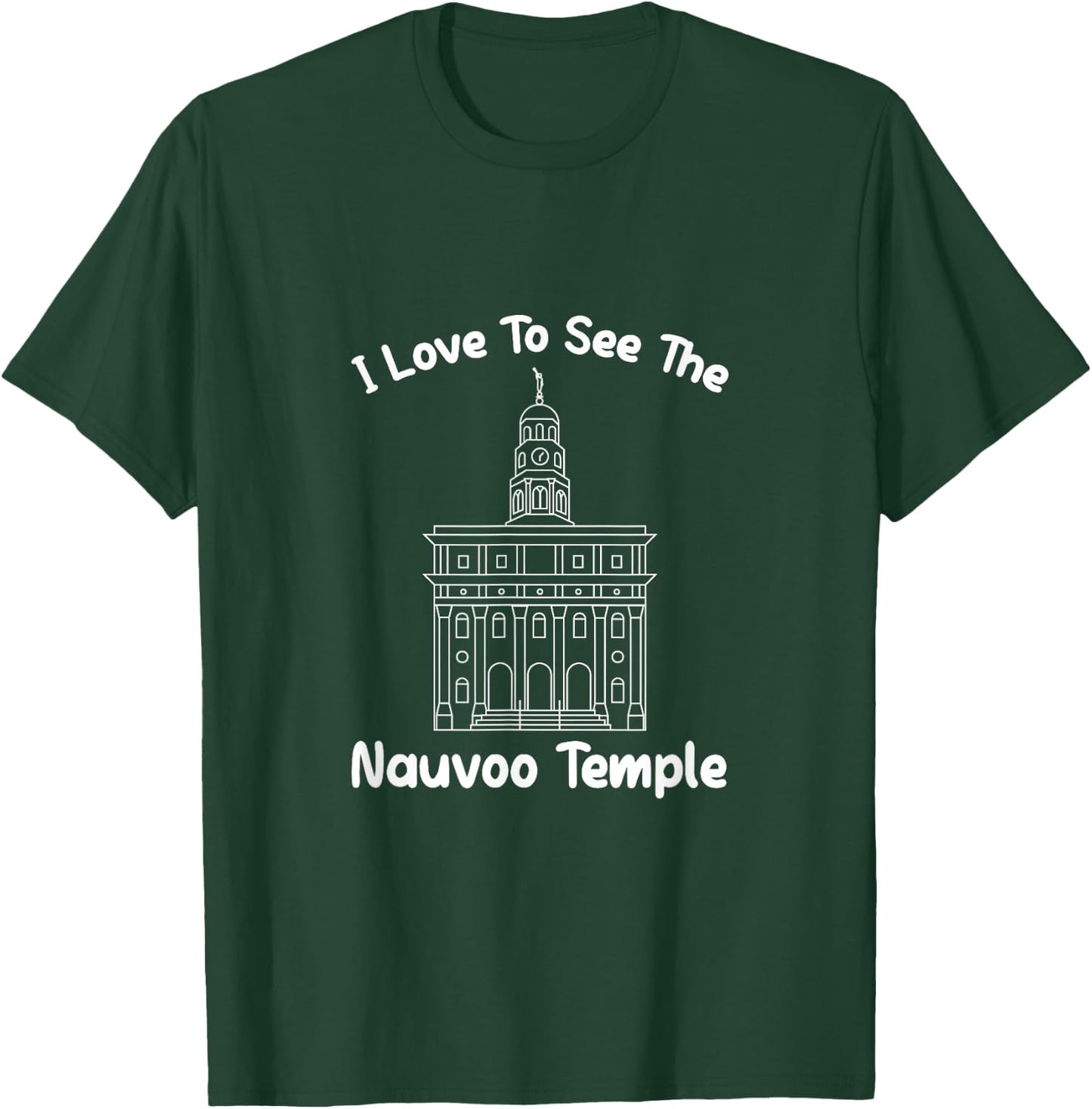 Nauvoo IL Temple, I love to see my temple, primary T-Shirt - T-Shirt | Forest