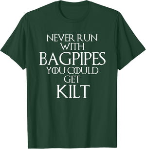 Funny Scottish Bagpipe Kilt Scotland Pride T-Shirt - T-Shirt | Forest