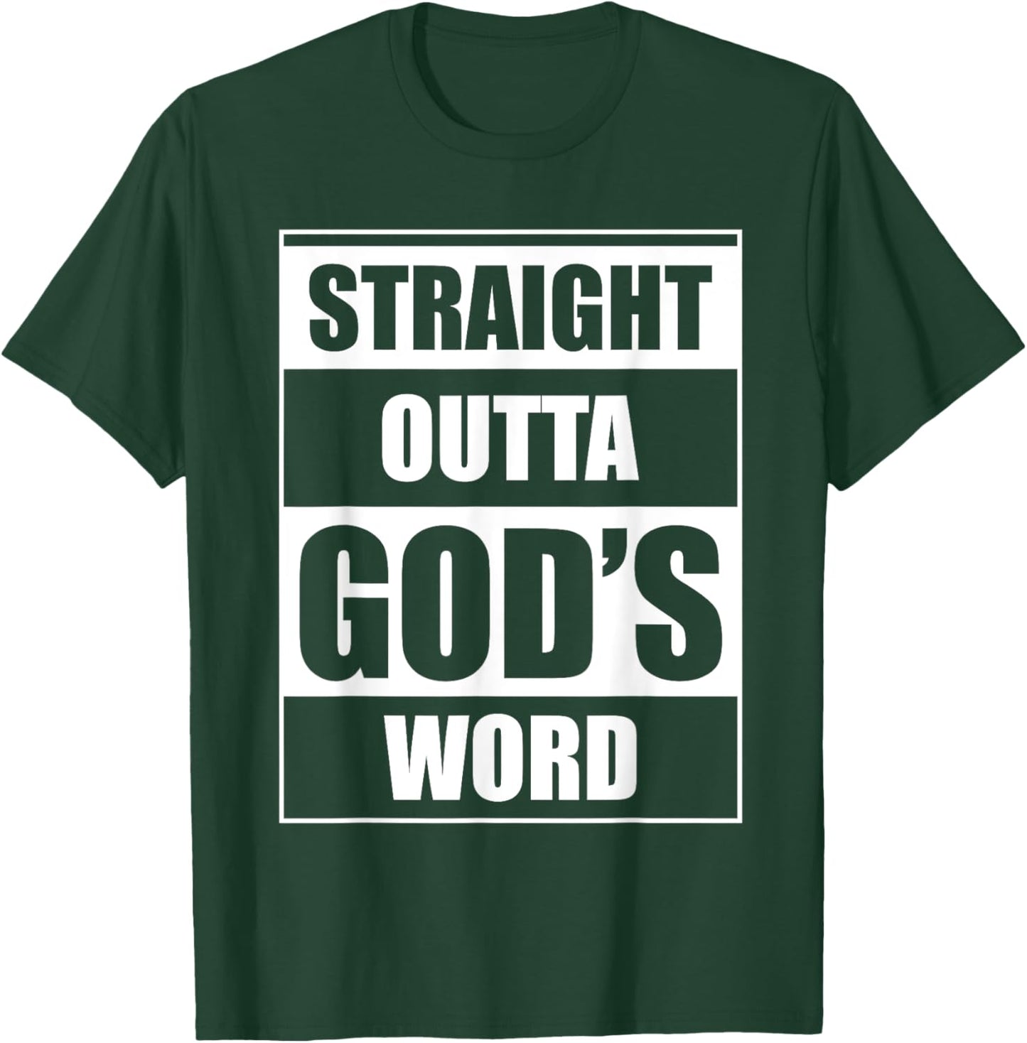 Straight Outta Gods Word Funny Religion Jesus Christian T-Shirt - T-Shirt | Forest