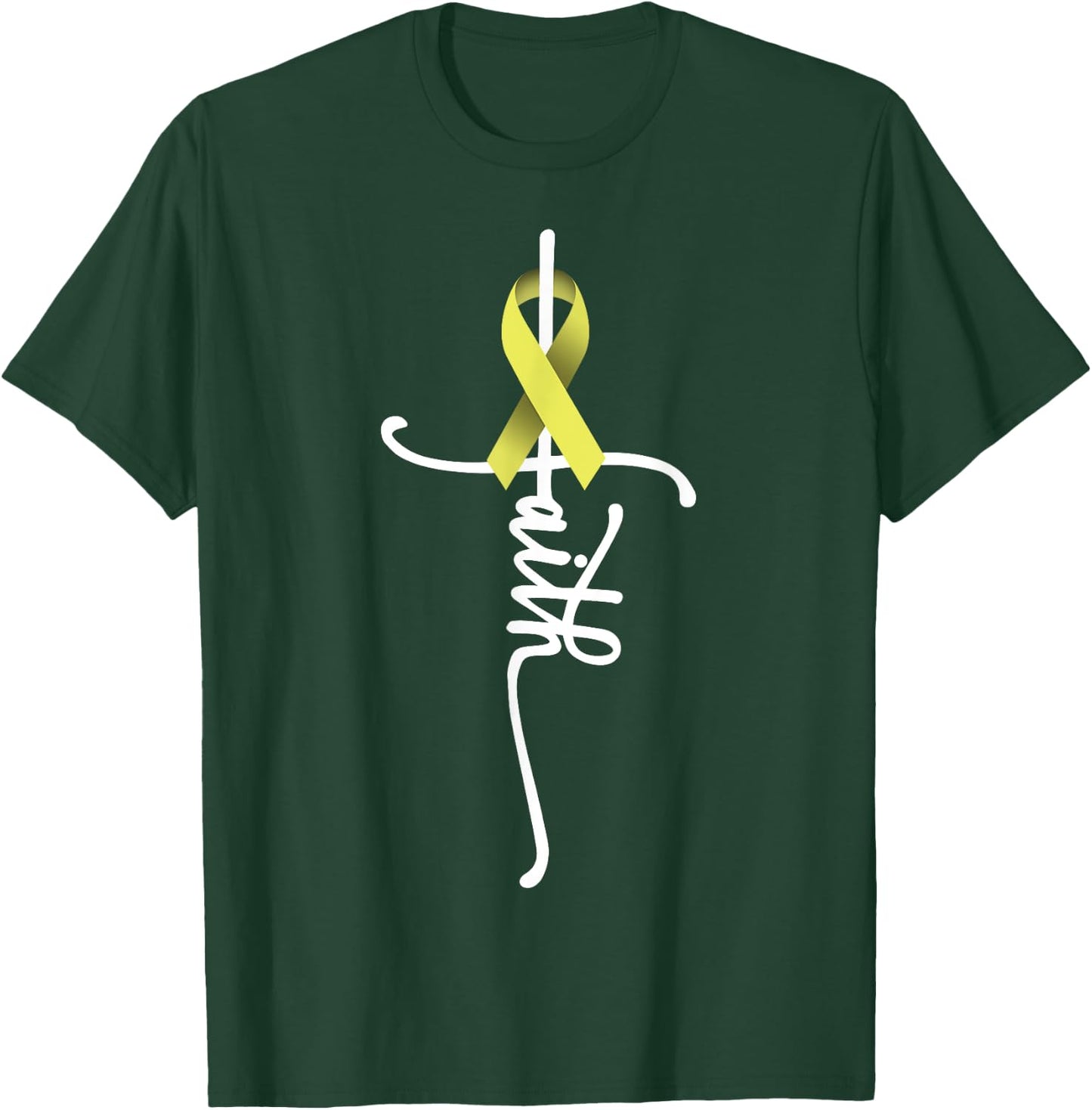 Bone Cancer Faith Sarcoma Bone Cancer Awareness Support July T-Shirt - T-Shirt | Forest