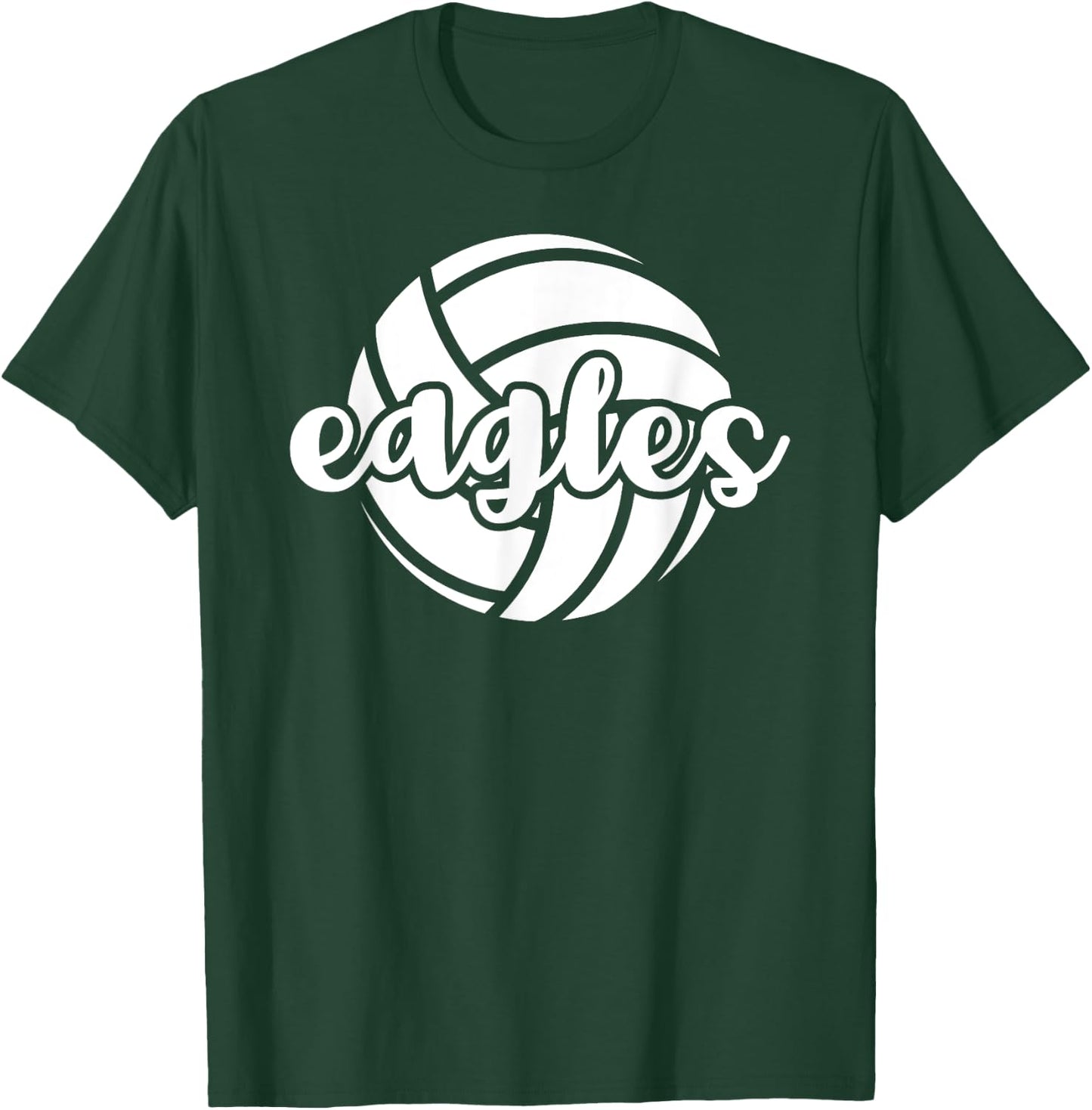 Eagles Volleyball Team Mascot School Spirit Game Night T-Shirt - T-Shirt | Forest