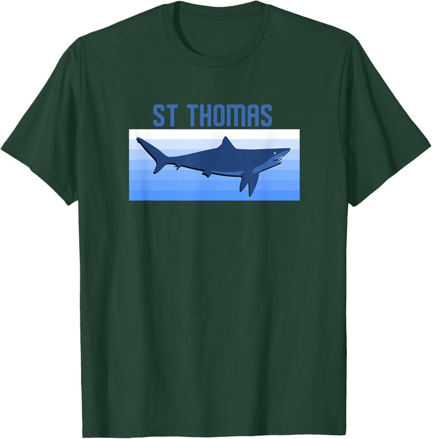 St Thomas Virgin Islands Retro Shark Souvenir T-Shirt - T-Shirt | Forest
