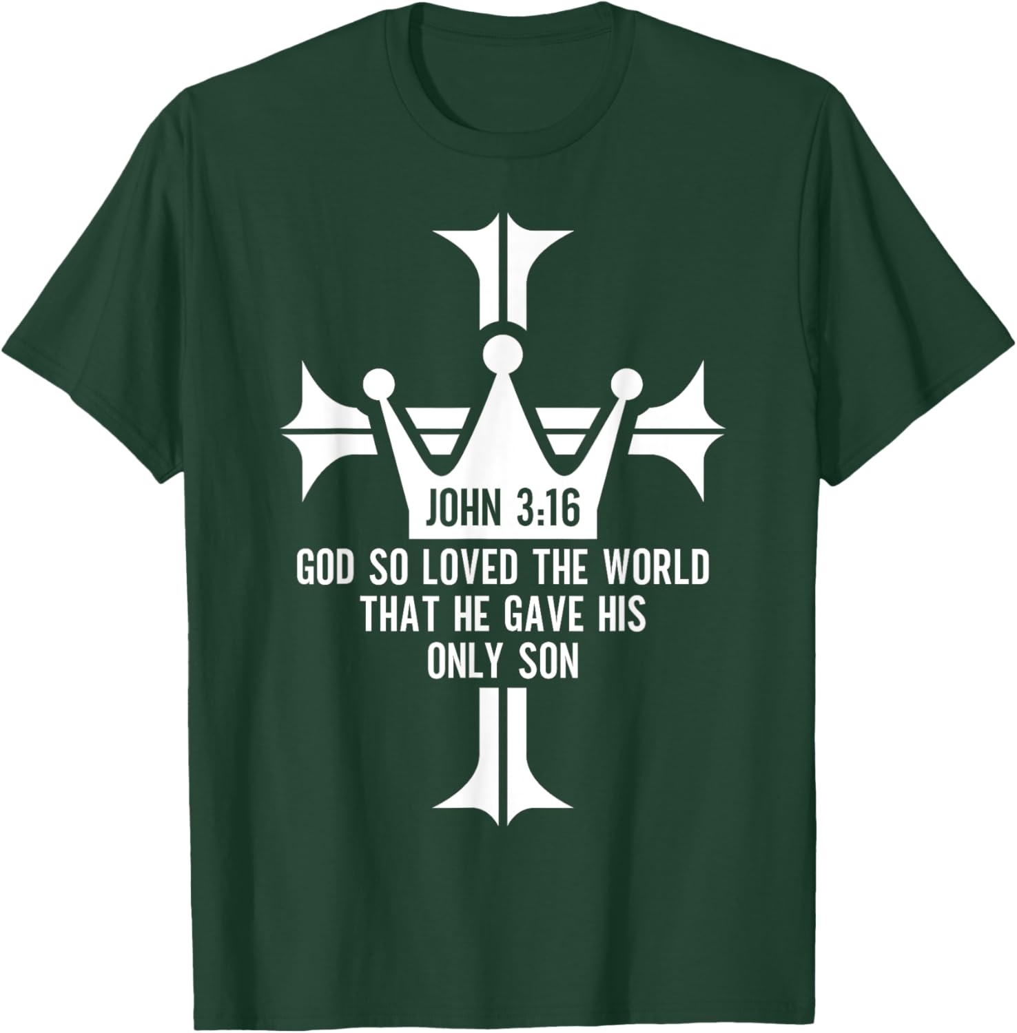 John 3:16 Christian Cross Bible T-Shirt - T-Shirt | Forest