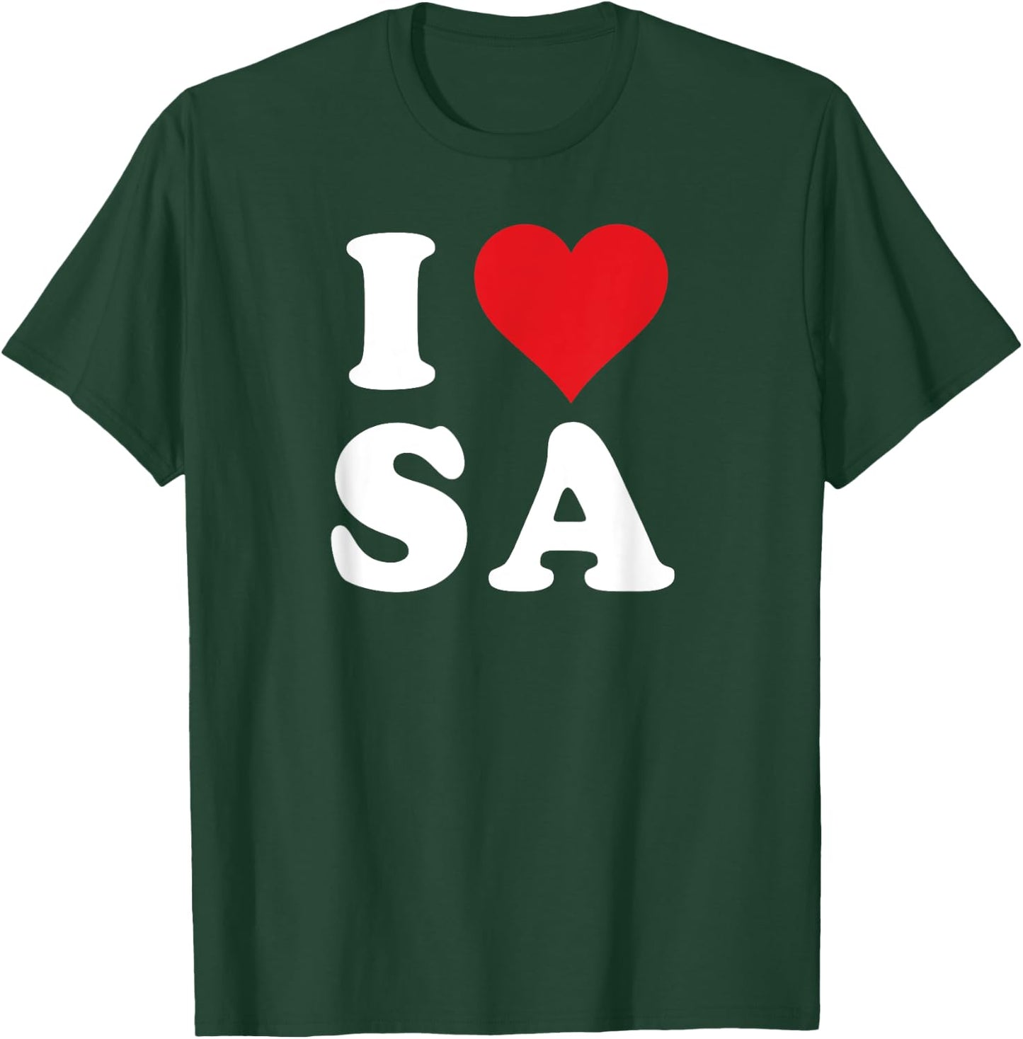 I Love SA Initials I Heart S.A. First Last Name S A T-Shirt - T-Shirt | Forest