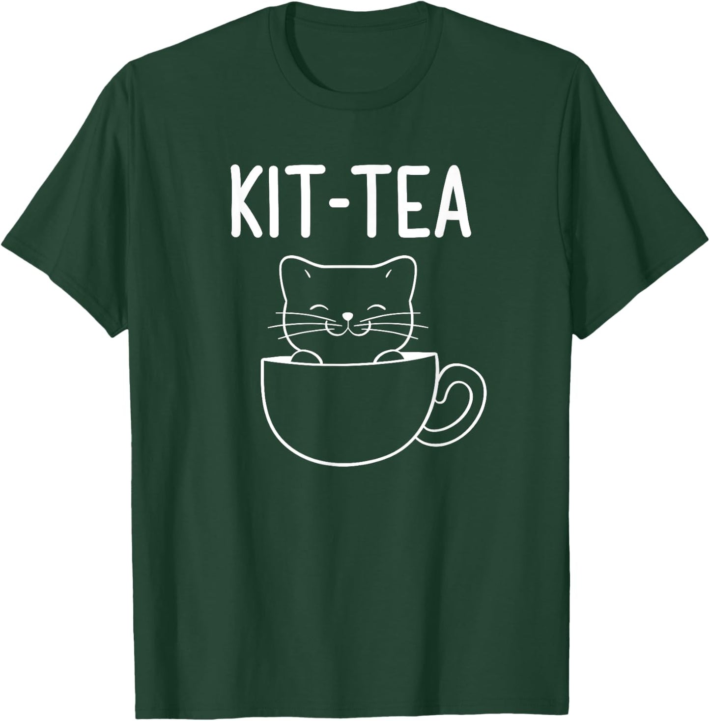 Kitty Cat Pun, Kit-Tea, Funny, Jokes, Sarcastic Sayings Women Girls Kids T-Shirt - T-Shirt | Forest