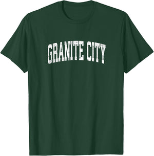 Granite City Illinois IL Vintage Athletic Sports Design T-Shirt - T-Shirt | Forest