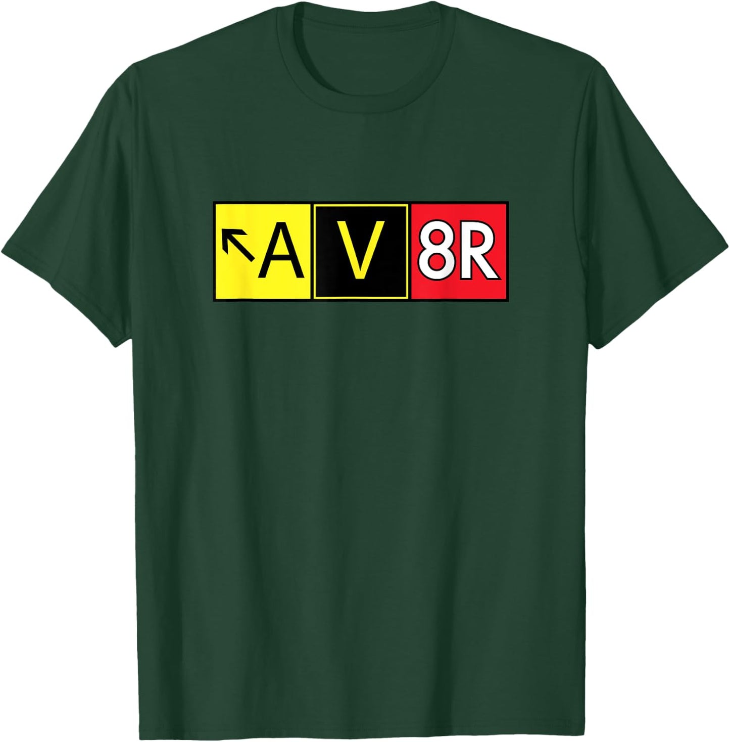 Pilot AV8R Taxiway Sign T-Shirt - T-Shirt | Forest