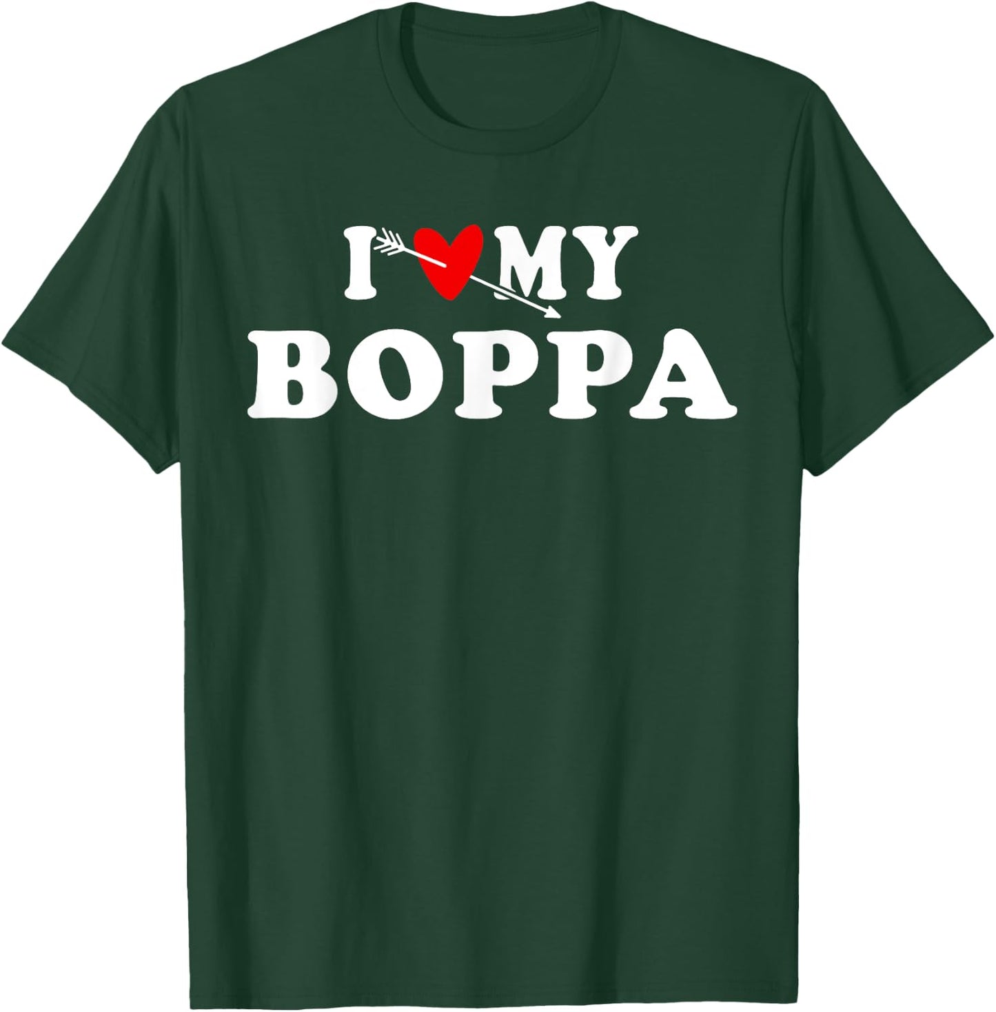 I Love My Boppa with red heart gift women kids T-Shirt - T-Shirt | Forest