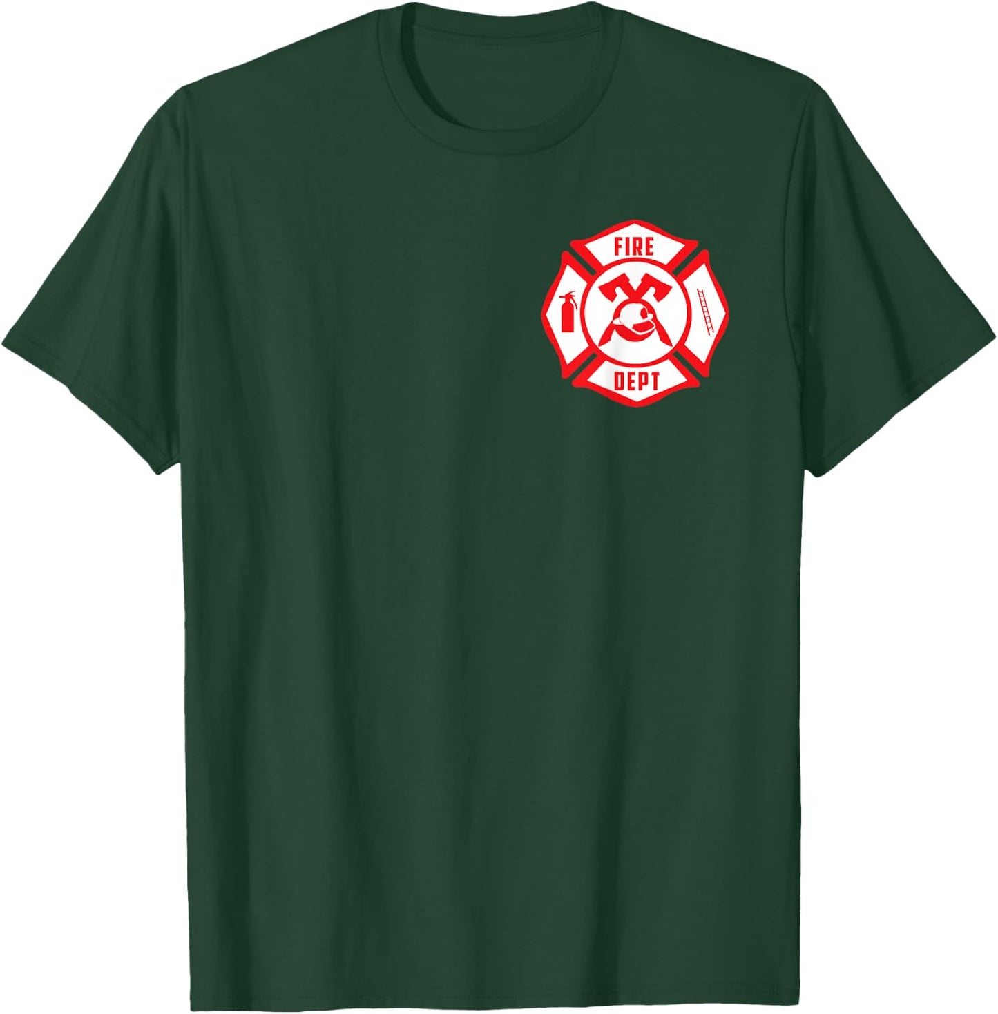 Firefighters Shirt Emblem Courage Rescue Maltese Cross Gift T-Shirt - T-Shirt | Forest