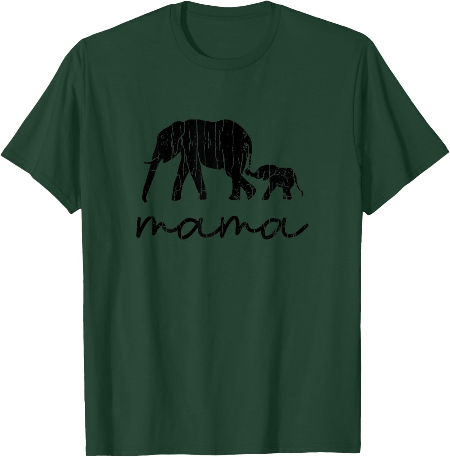 Mama Elephant Funny Elephants Lover Mom Girl Graphic T-Shirt - T-Shirt | Forest