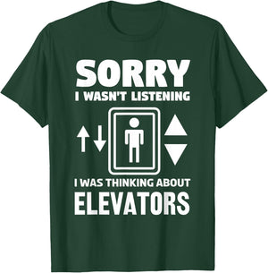 Cool Elevator Art Men Women Inspector Mechanic Maintenance T-Shirt - T-Shirt | Forest