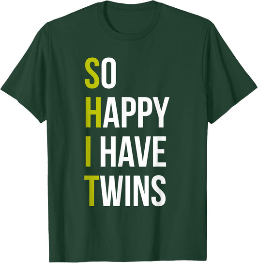 So Happy I Have Twins With Code Pregnancy Fathers day T-Shirt - T-Shirt | Forest