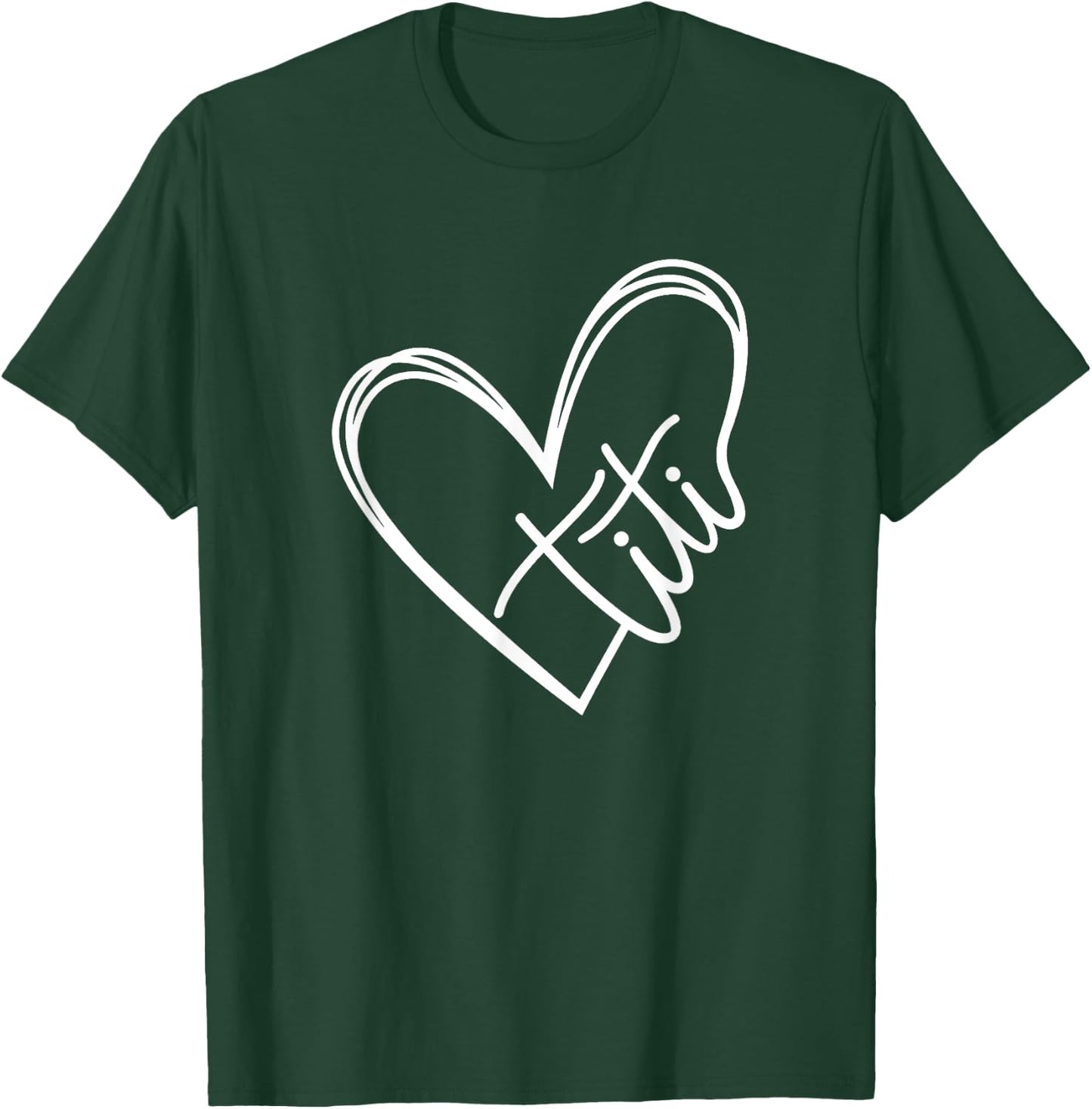 Titi Heart Minimalist Auntie Best Aunt Ever Gift T-Shirt - T-Shirt | Forest