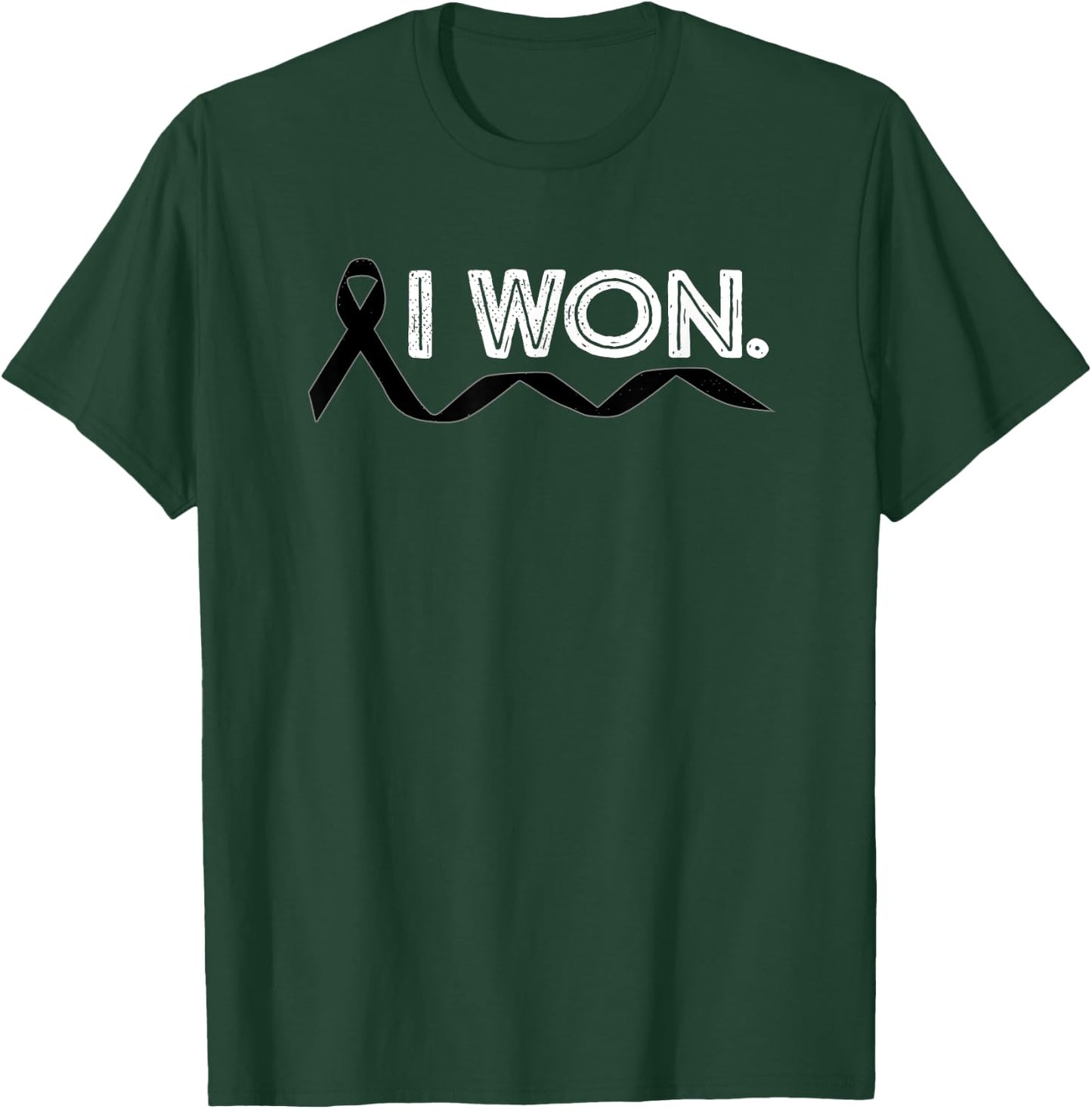 Melanoma Cancer I Won Skin Cancer Ribbon Awareness Warrior T-Shirt - T-Shirt | Forest