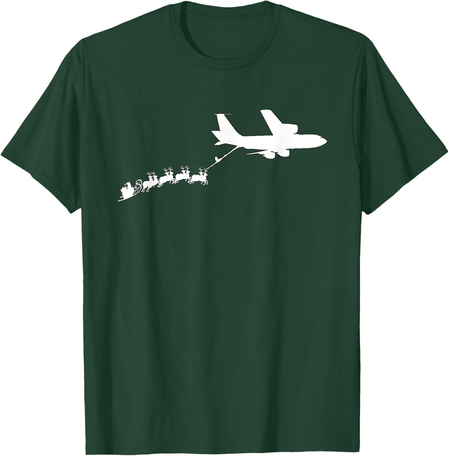 KC135 Stratotanker Santa's Sleigh Funny Christmas T-Shirt - T-Shirt | Forest