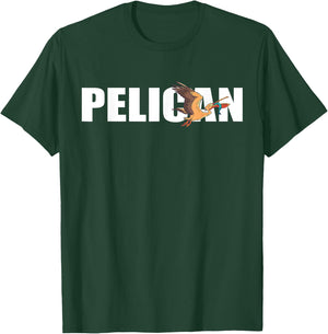 Pelican Fish Catch Tropical Bird Animal Pelican Bird Lover T-Shirt - T-Shirt | Forest