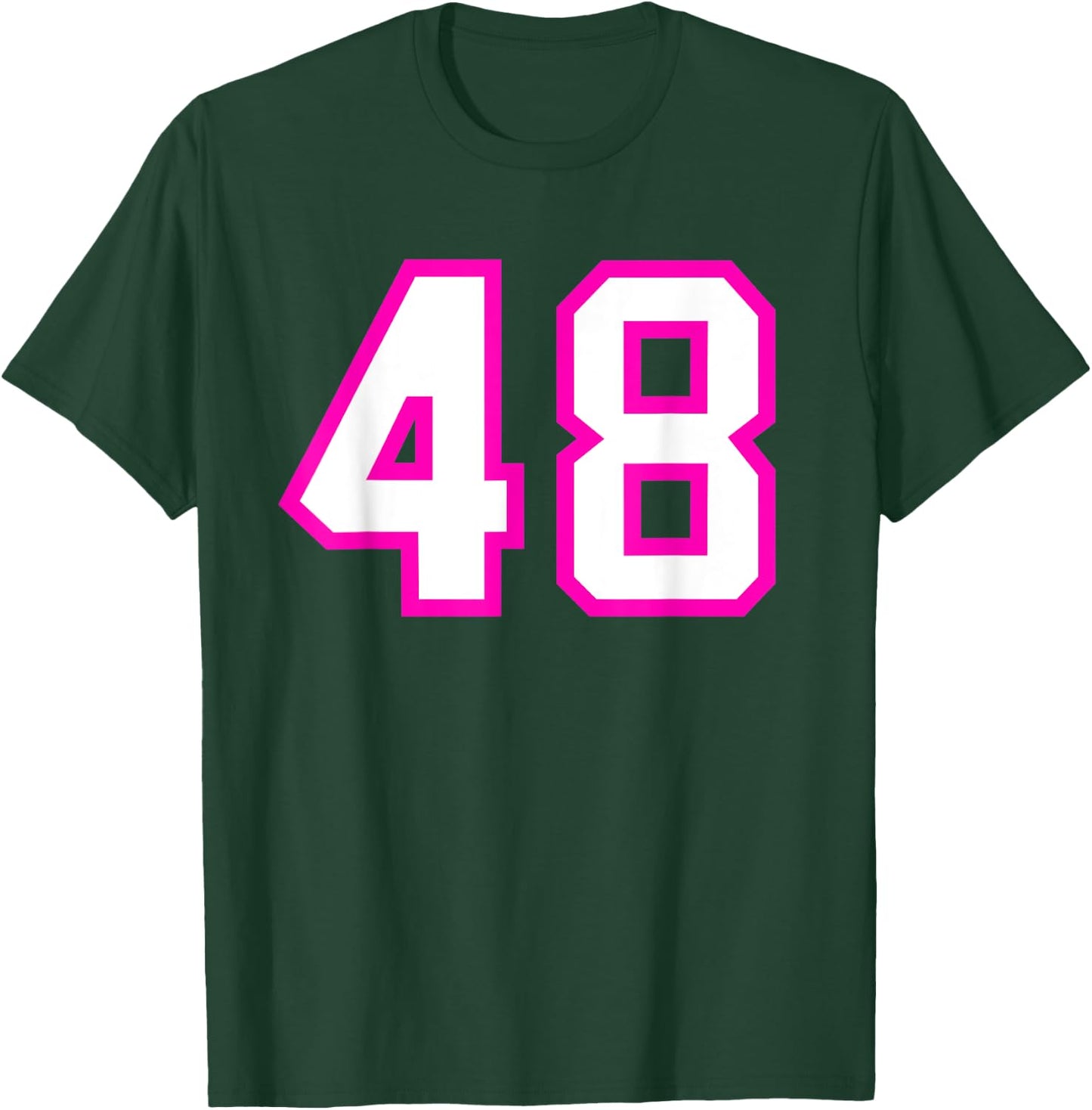 Number #48 Sport Jersey Birthday Age Lucky No. Pink White T-Shirt - T-Shirt | Forest