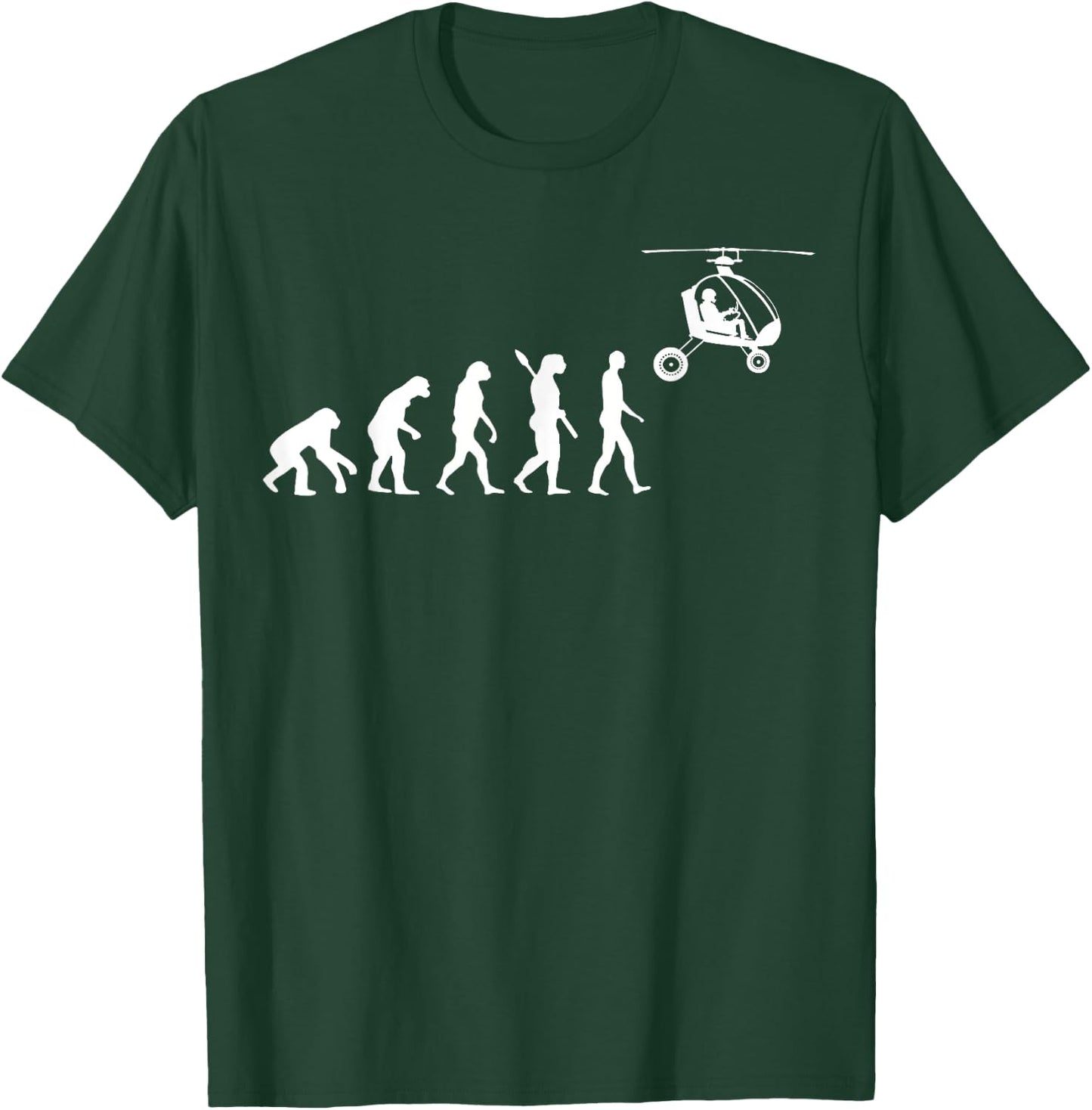 Gyrocopter Aviation Evolution Gyrocopter Pilot Autogyro T-Shirt - T-Shirt | Forest