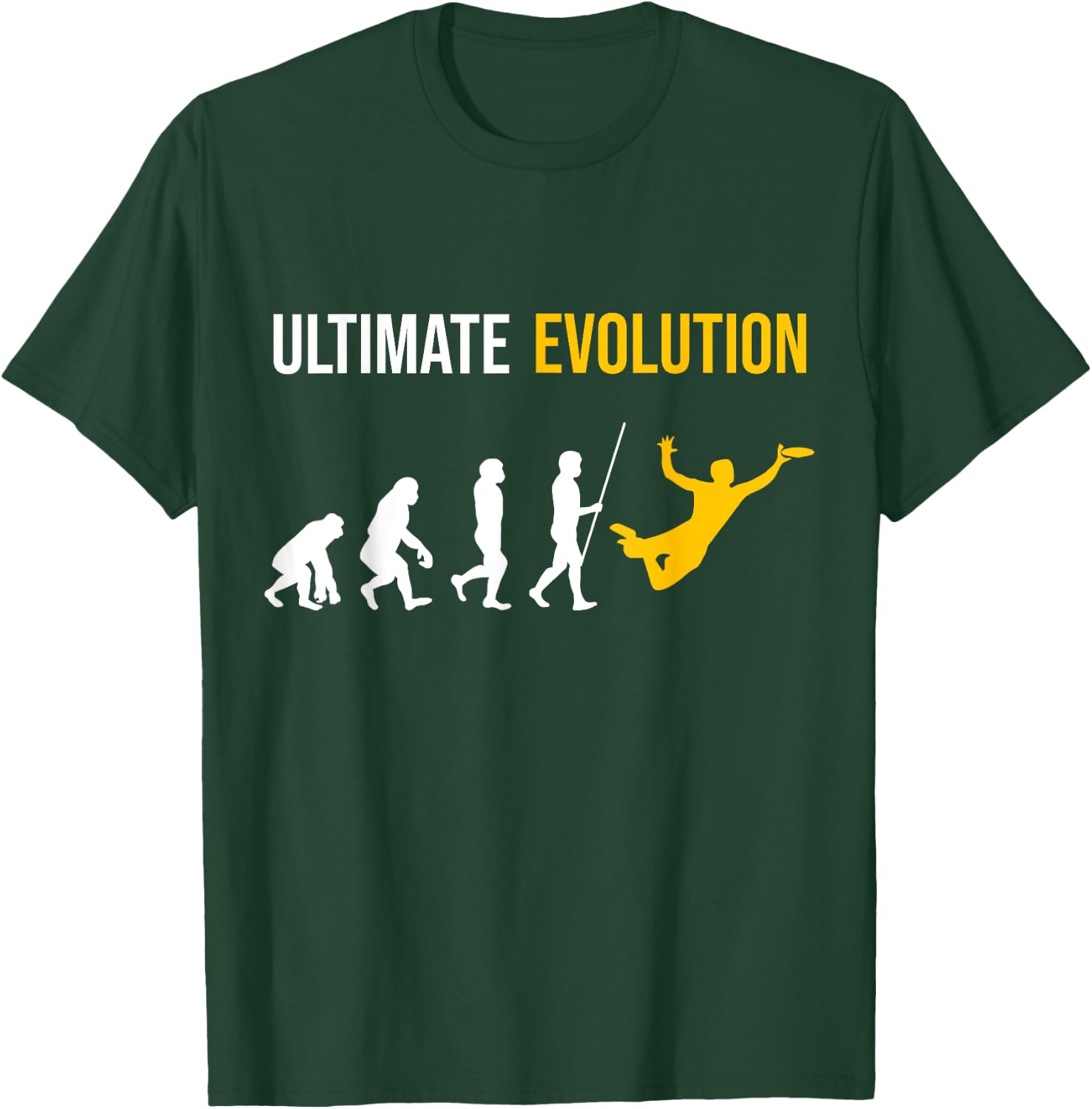 Ultimate Evolution Frisbee T-Shirt - T-Shirt | Forest