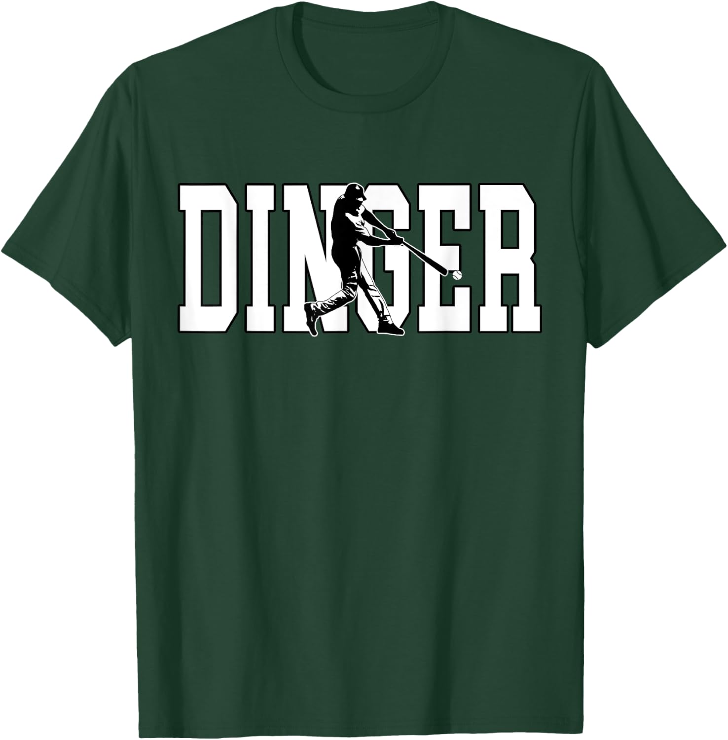 Dinger Get Out Ball Baseball Home Run Bomb Squad Hitter T-Shirt - T-Shirt | Forest