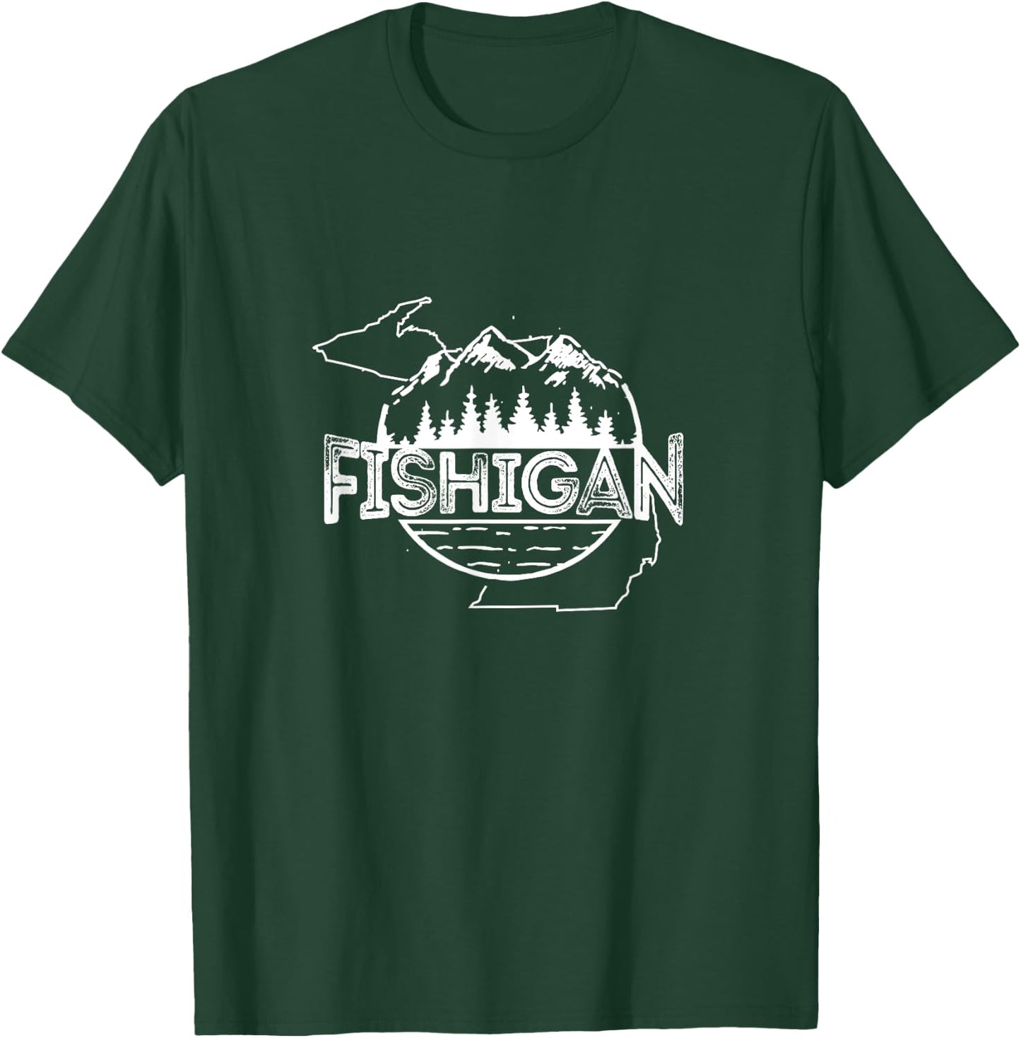 Fishigan, For Michigan Fisherman and Outdoorsmen T-Shirt - T-Shirt | Forest