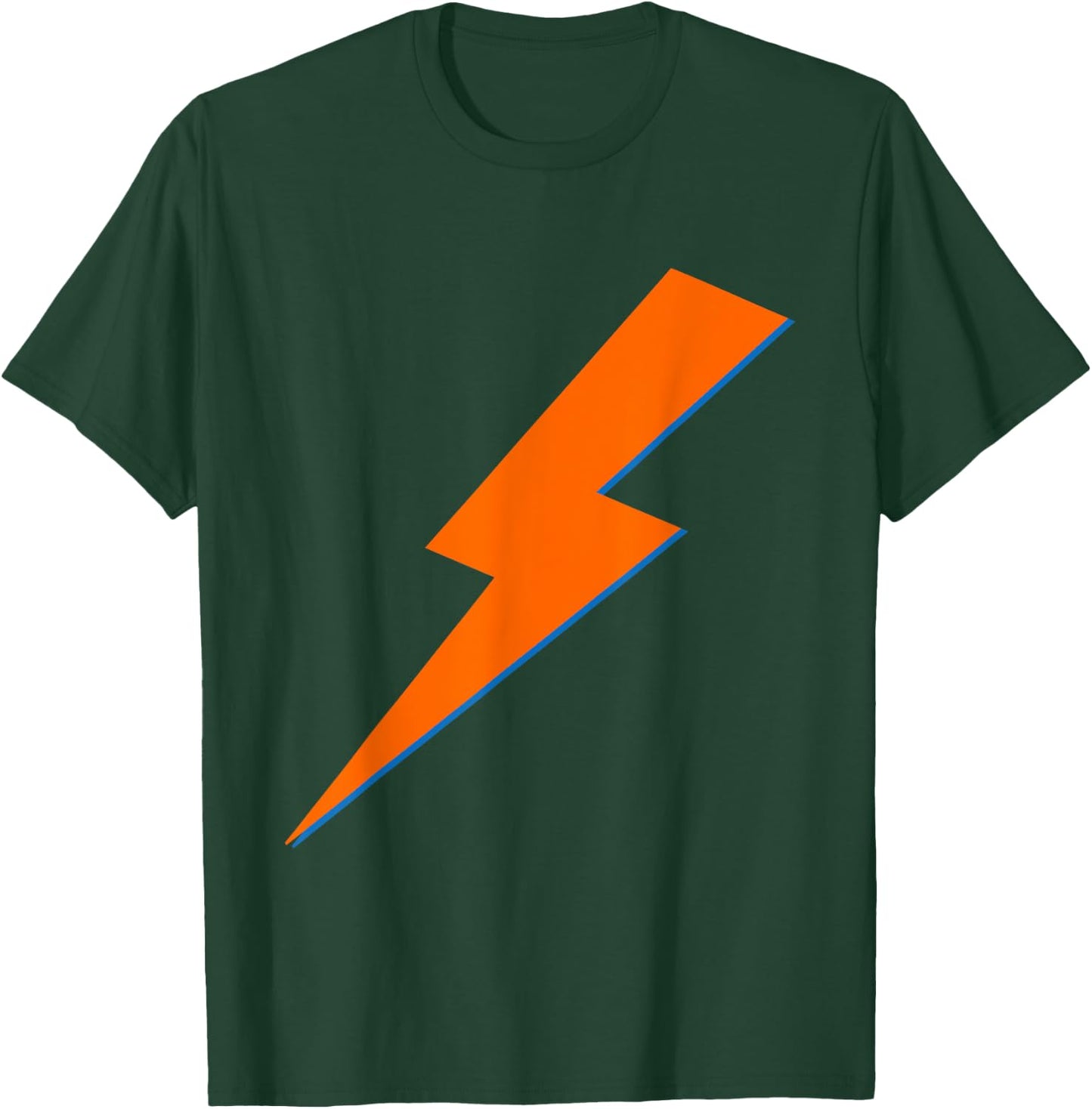 Cool Orange Blue Lightning Bolt Print T-Shirt - T-Shirt | Forest