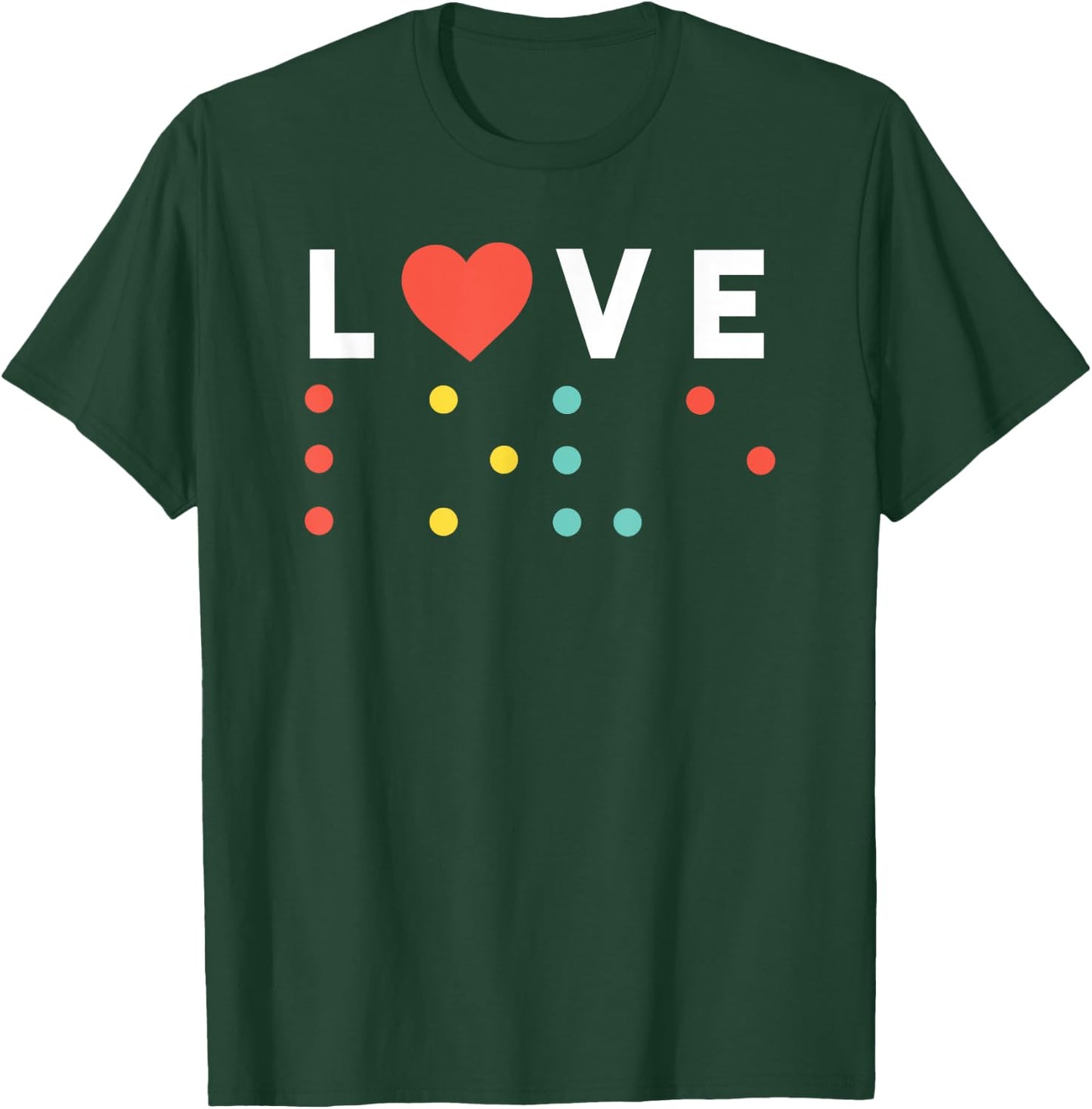 Vintage Love, Braille love gift, red heart T-Shirt - T-Shirt | Forest