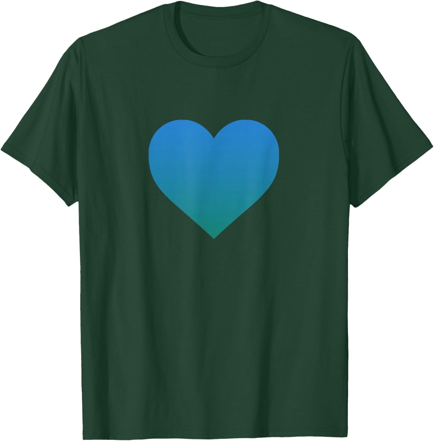 I Love You Teal Blue Heart Valentine's Day Emoticon T Shirt T-Shirt - T-Shirt | Forest