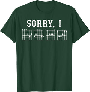 Sorry I Hidden Message Guitar Chords T-Shirt - T-Shirt | Forest